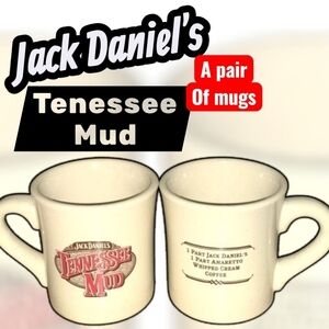 Rare TWO A Pair Jack Daniels Tennessee Mud coffee mugs cups amaretto whipped …